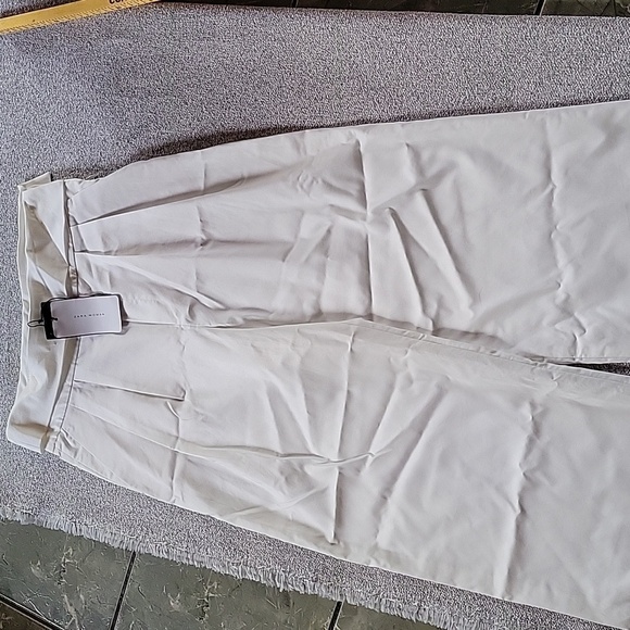 ZARA  Women’s Wide Leg Pants Cream  size S - Picture 3 of 14